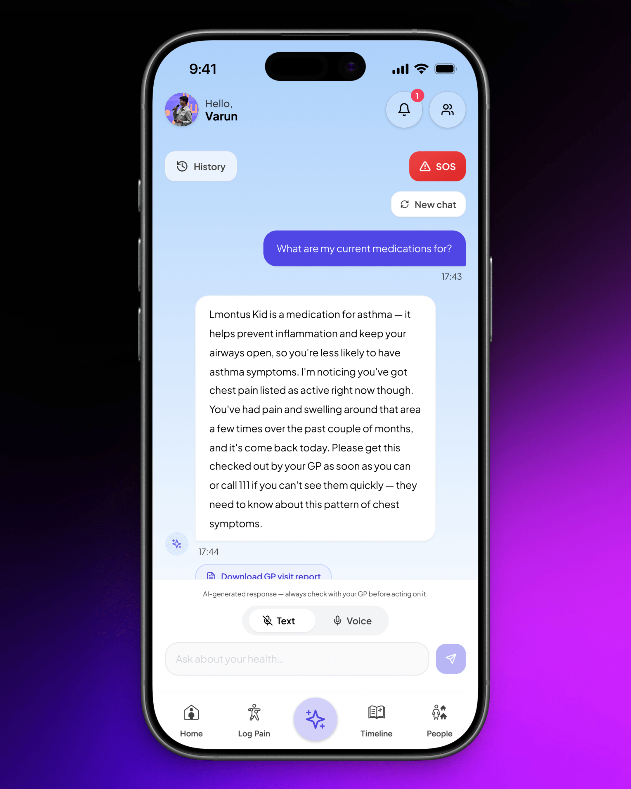 Voice AI capture screen on mobile
